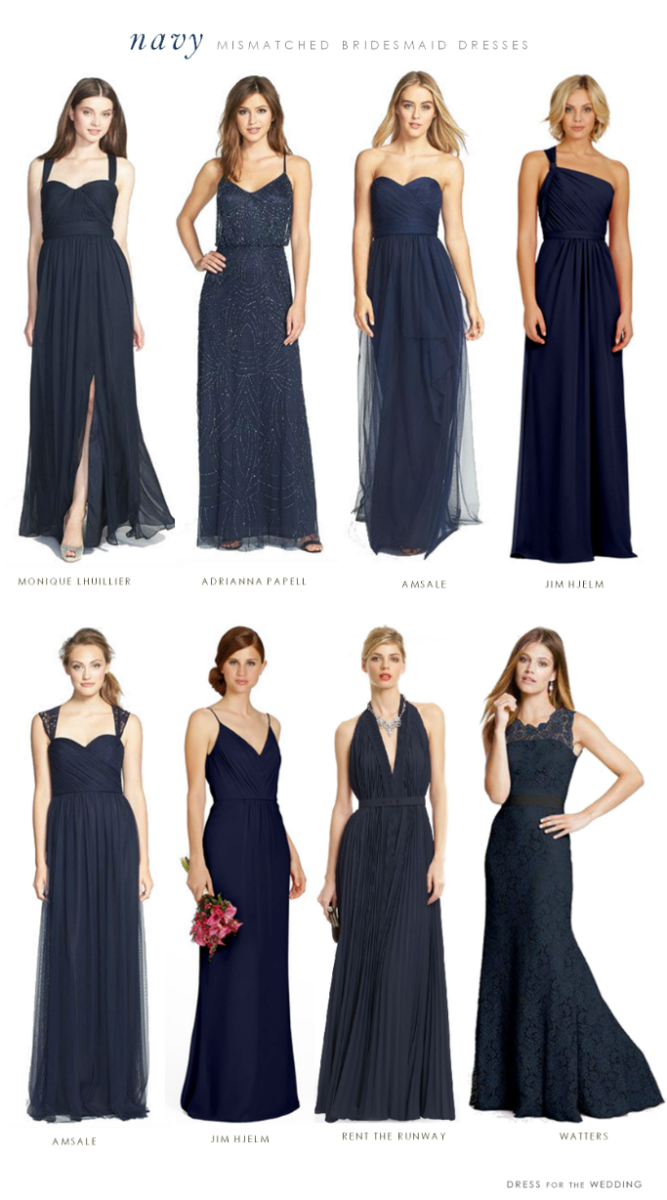 Dark Blue Bridesmaid Dresses