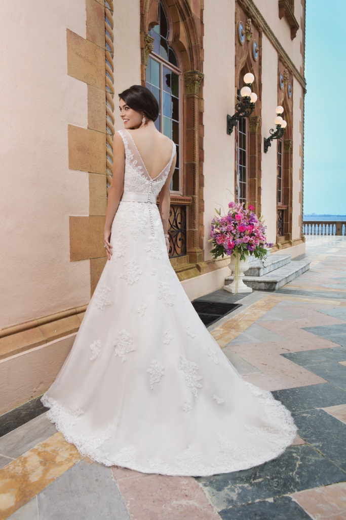 A line wedding gown