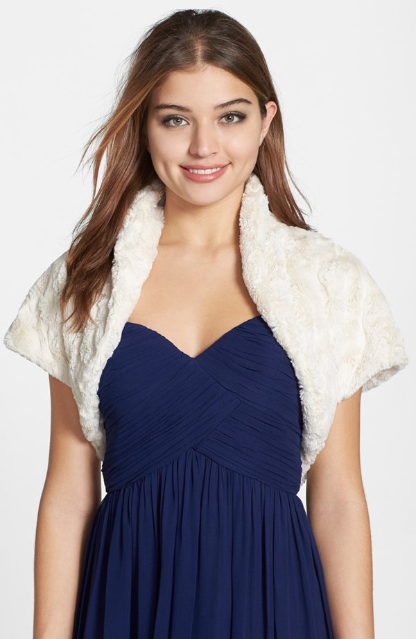 Faux fur bolero for a wedding