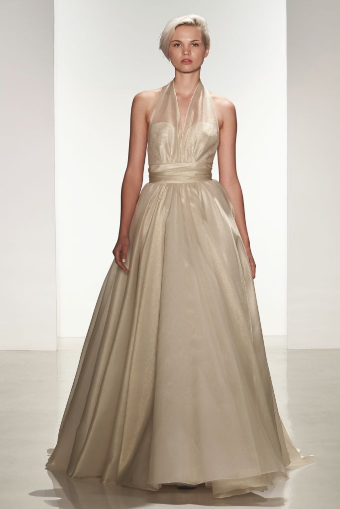 gold silk wedding dress