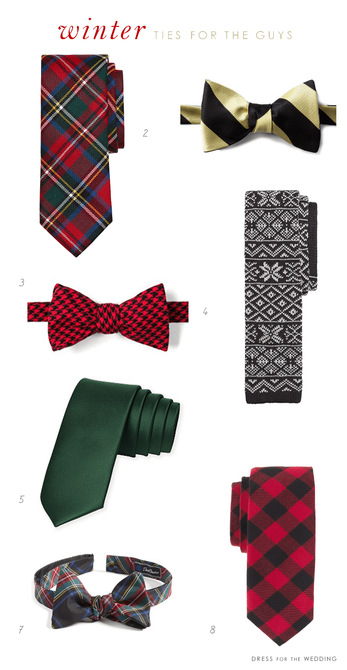 Plaid Ties and Ties for Winter Weddings