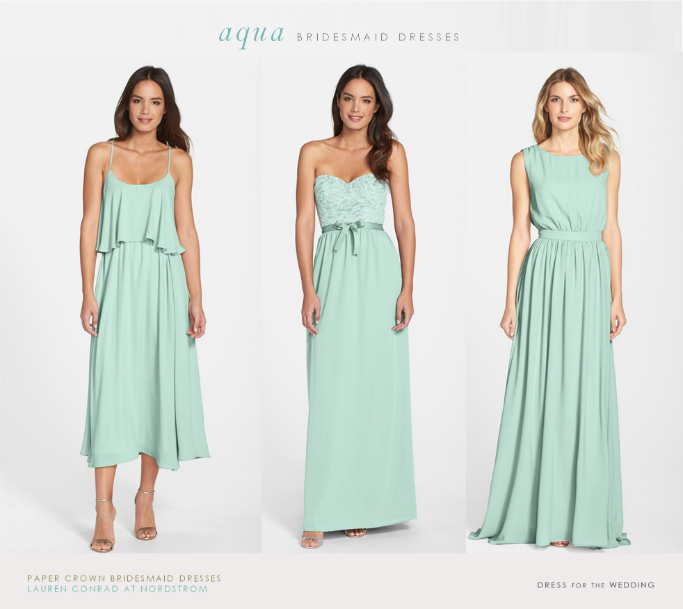 aqua bridesmaid dresses