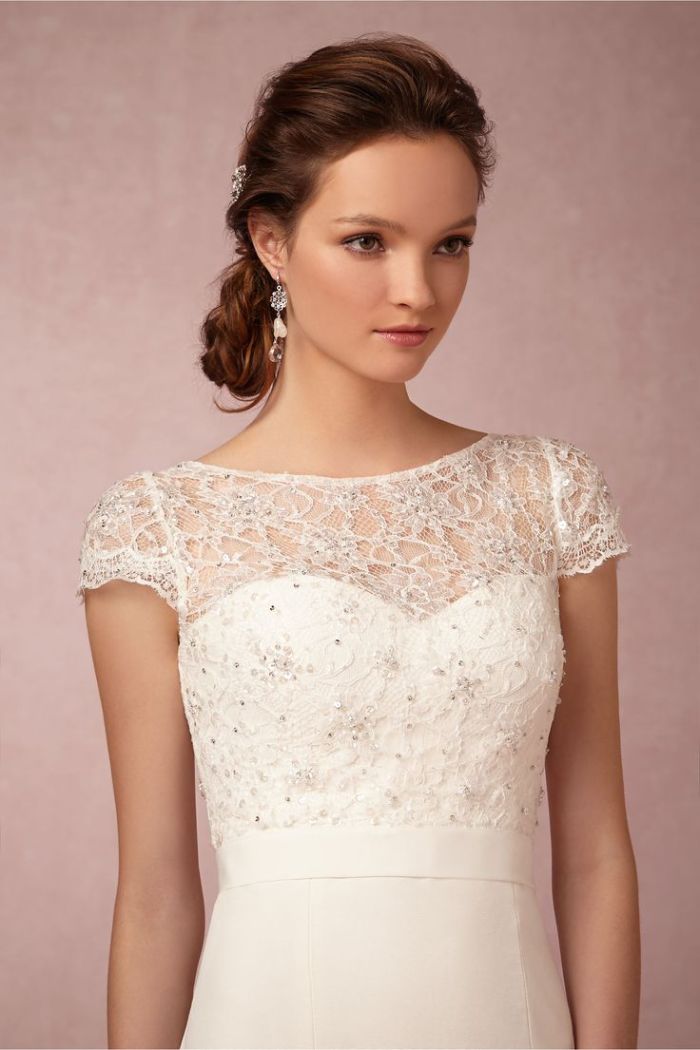 lace wedding dress topper with sleeves