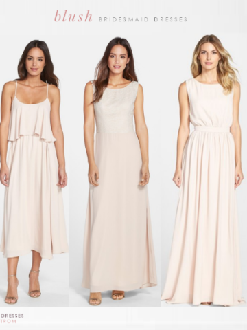 Pale pink bridesmaid dresses