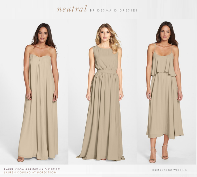 beige bridesmaid dresses