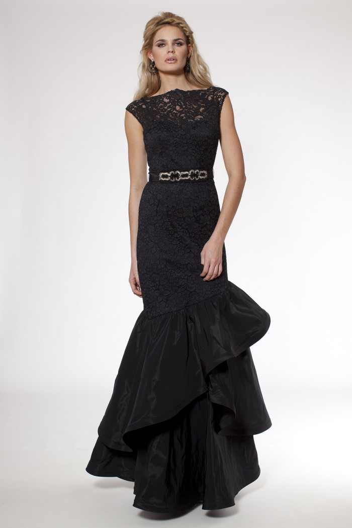 Black gown for the mother of the bride