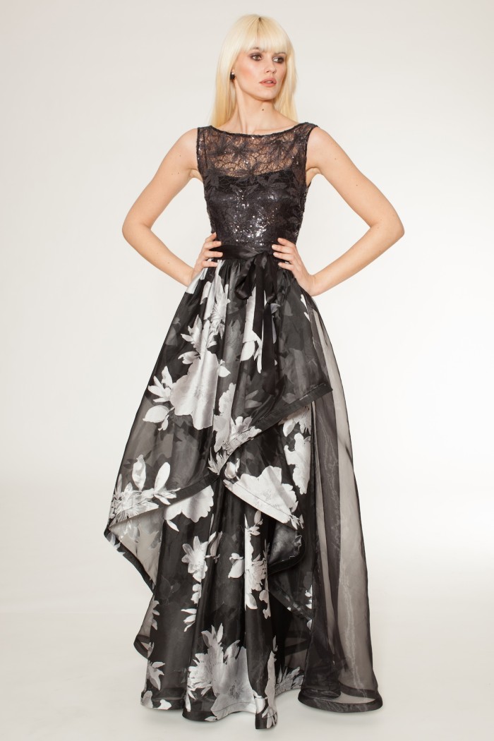 Black and silver MOB Gown