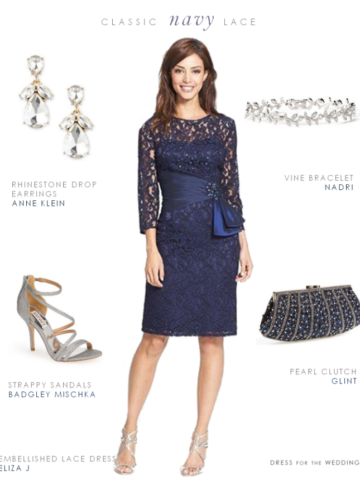 navy blue lace dress