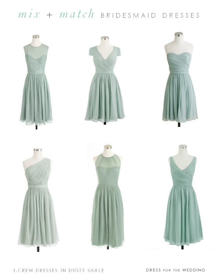 mix and match short mint bridesmaid dresses