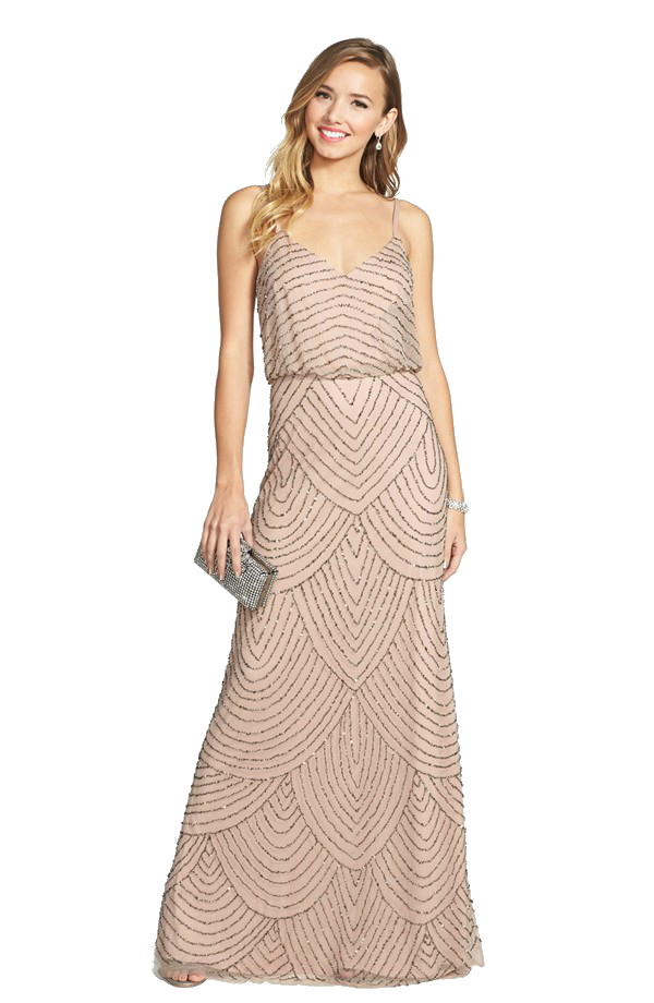 Adrianna Papell Blush Sequin Dress