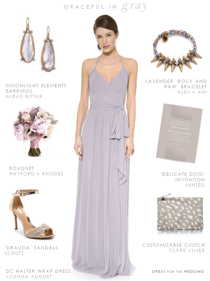 Gray maxi dress for bridesmaids