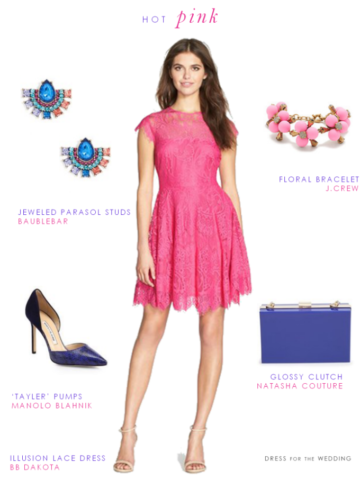 Hot pink lace dress
