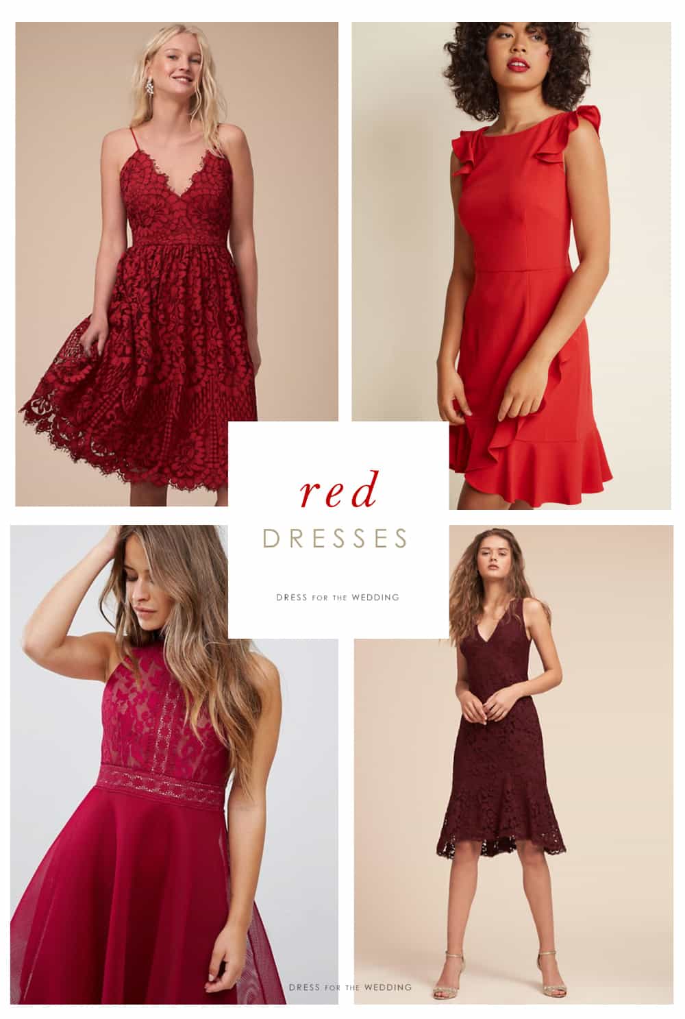 red bridal party dresses