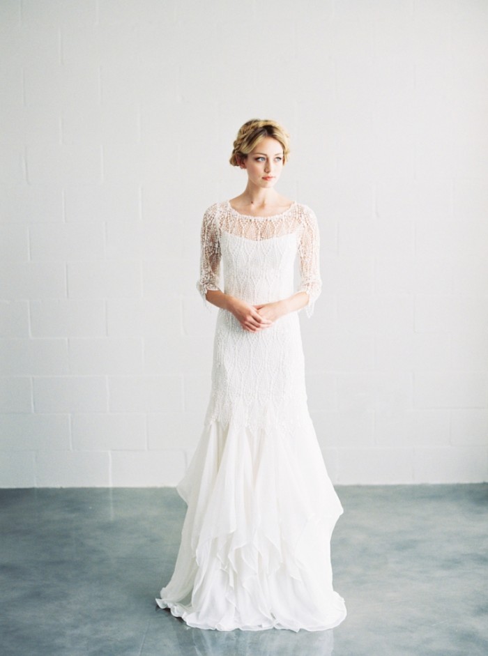 Unique lace wedding gown by Saint Isabel