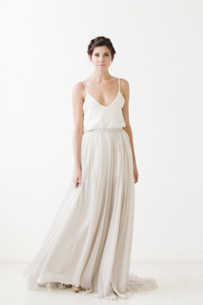 Watts Skirt- Grey Sarah Seven Wedding Dresses 2015