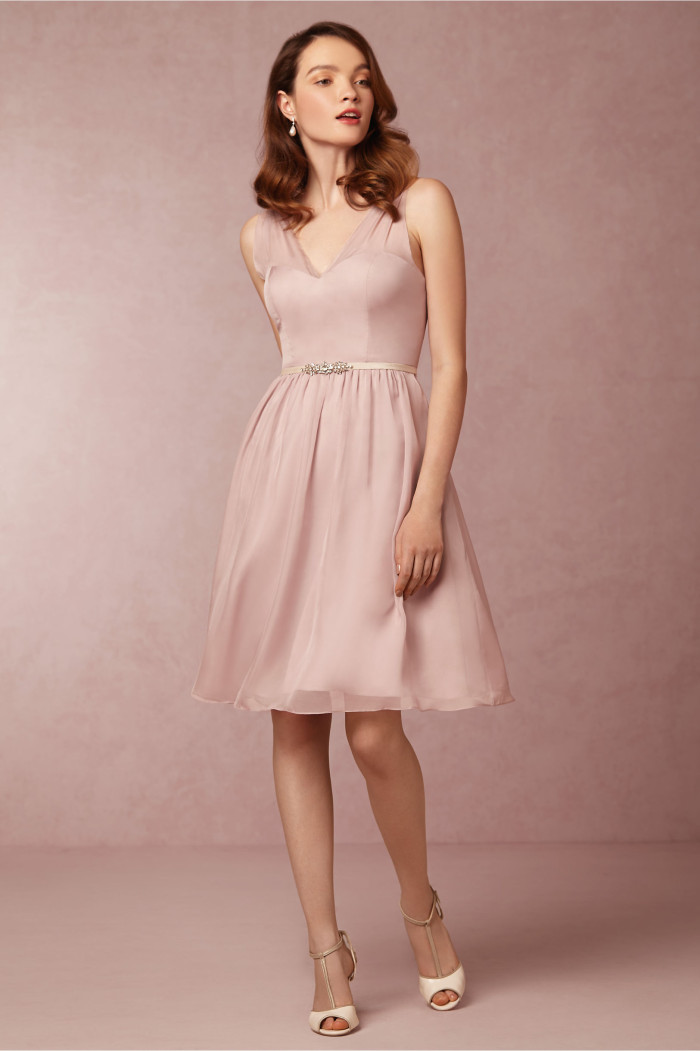 Short rose bridesmaid dress