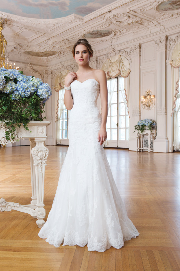 Style 6365 strapless lace wedding dress