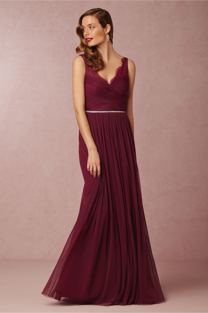 Burgundy bridesmaid dress from BHLDN