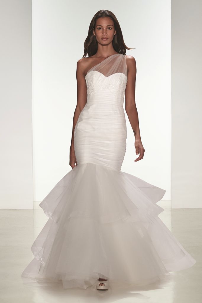 Narelle one shoulder tulle wedding dress from nouvelle Amsale