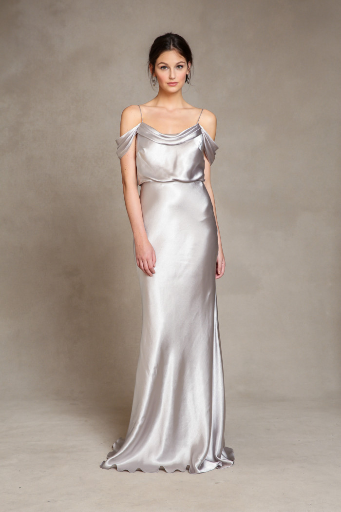 metallic bridesmaid dresses