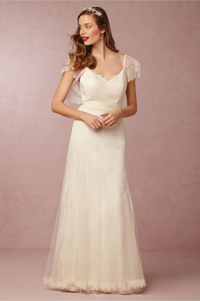 Tallis Flutter Sleeve Wedding Gown from BHLDN