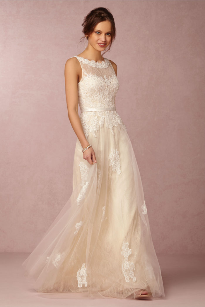 wedding dress with overlay