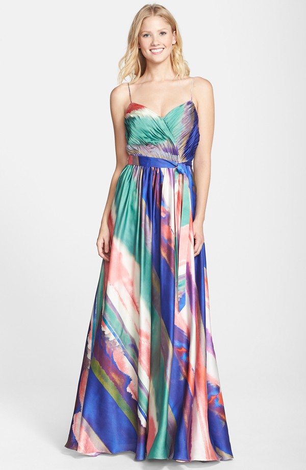 Abstract print gown