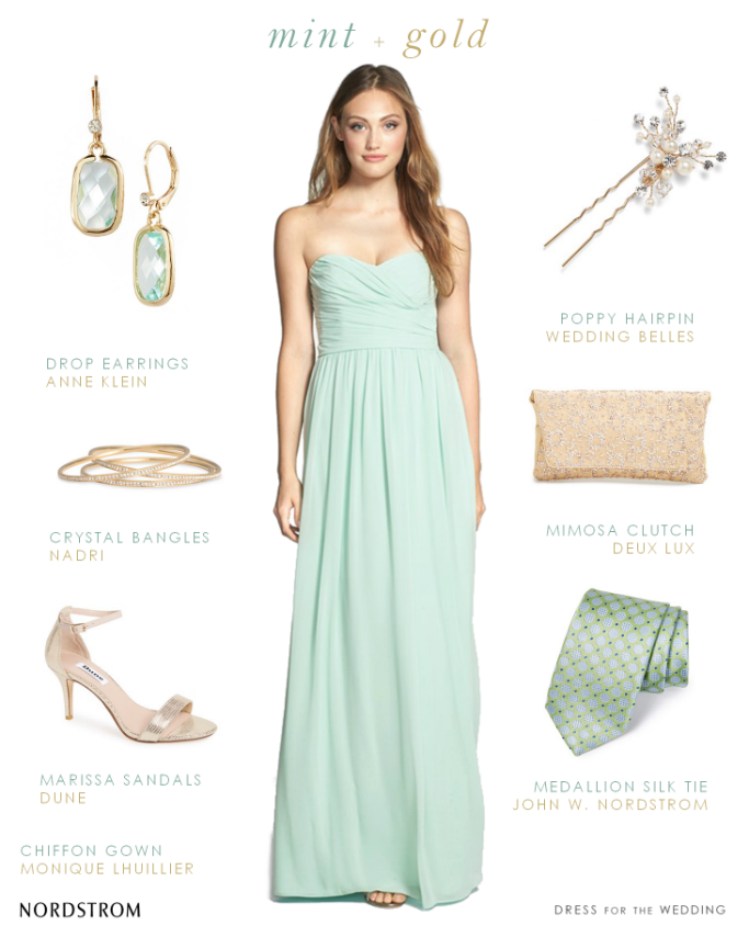 Monique Lhuillier Mint Bridesmaid Dresses 