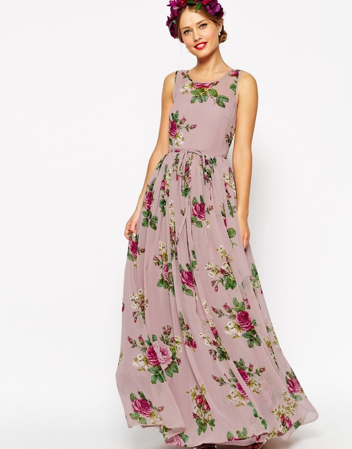 Purple floral maxi dress from ASOS