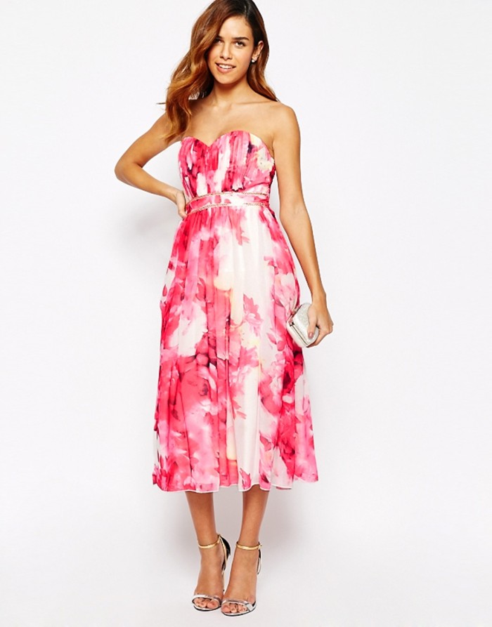 hot pink floral dress from ASOS bridesmaid