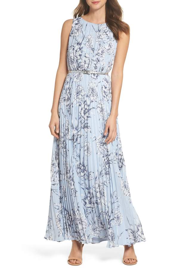 light blue floral maxi dress