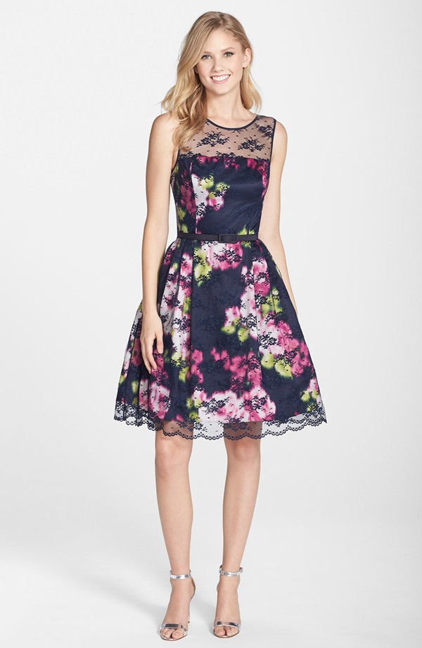 Navy floral dress