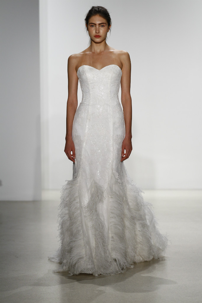 feather wedding dress Kelly Faetanini