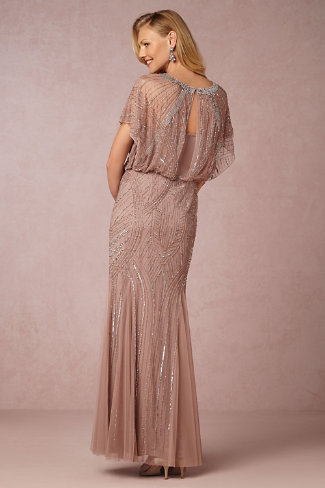 Beaded gown for MOB Claudia from BHLDN