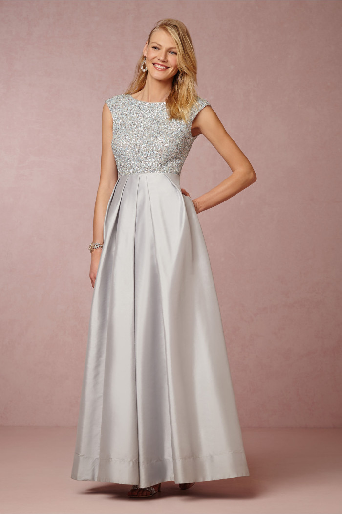 Beaded mother of the bride gown in light blue