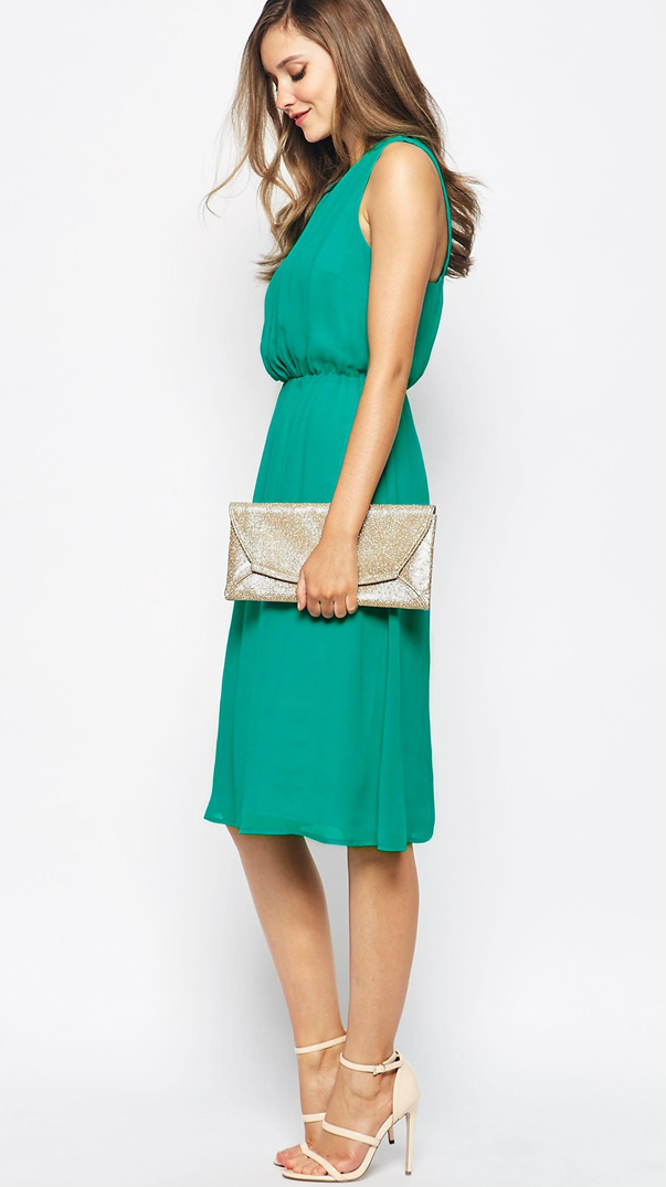 Green wedding guest dress