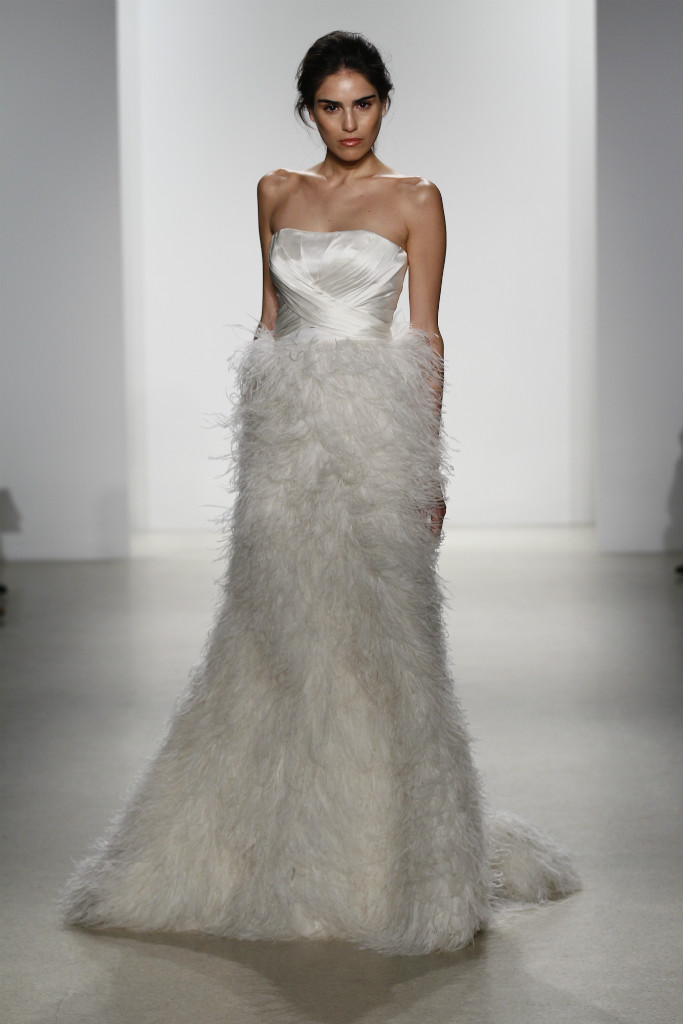 Kelly Faetanini Feather wedding dress with top