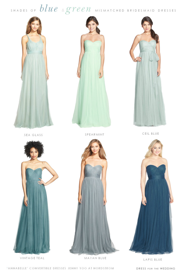 Soft blue bridesmaid dresses