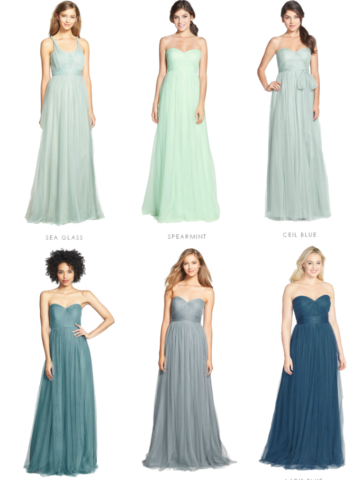 Soft blue bridesmaid dresses