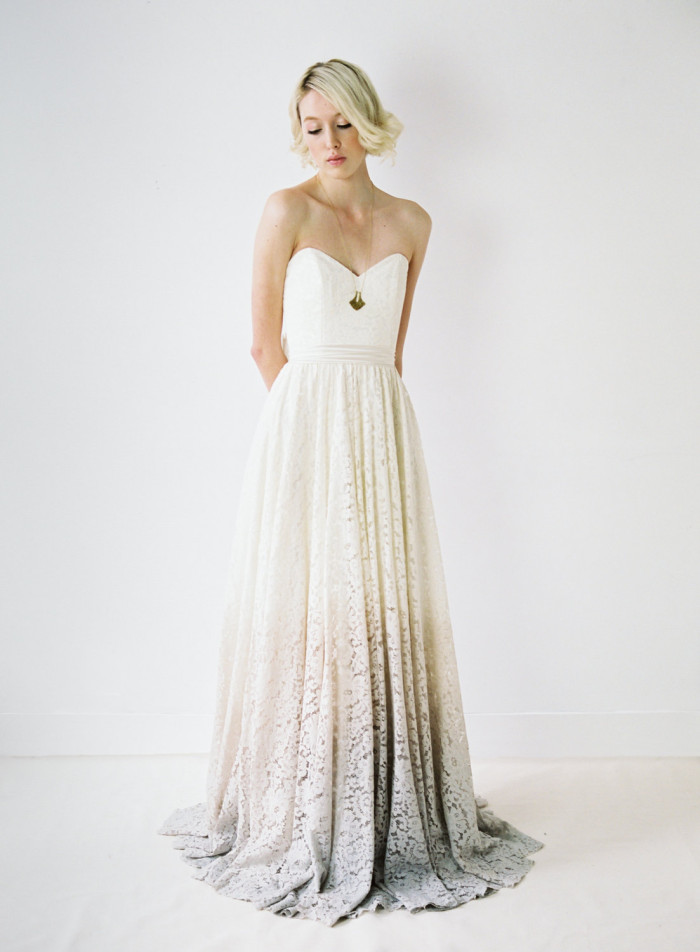 Taylor a dip dyed lace wedding dress