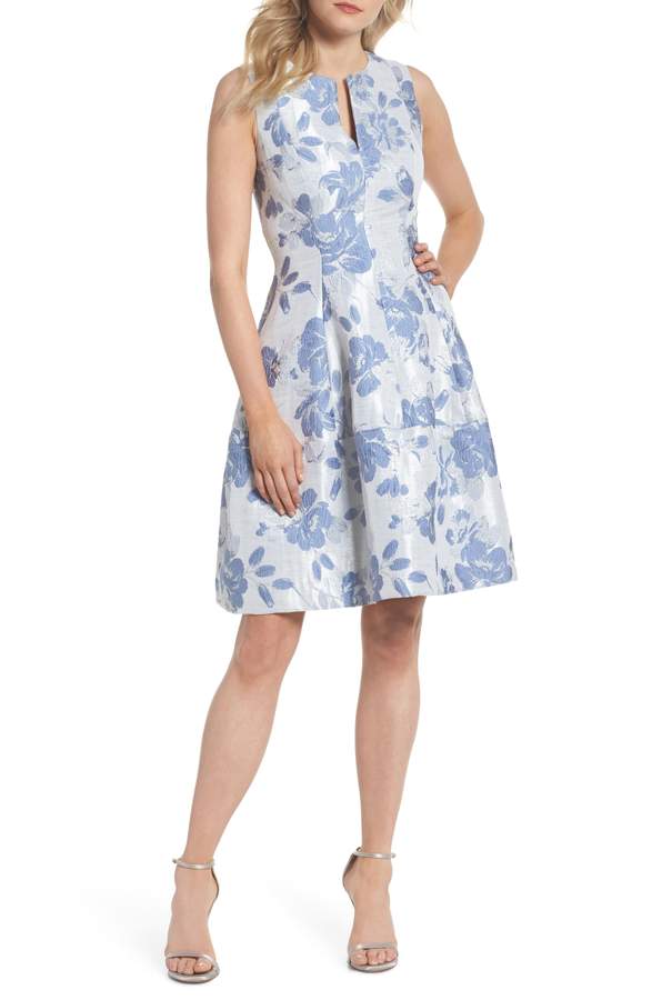 blue floral dress for may wedding guest 