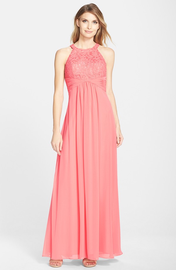 Coral and lace dress for a MOB
