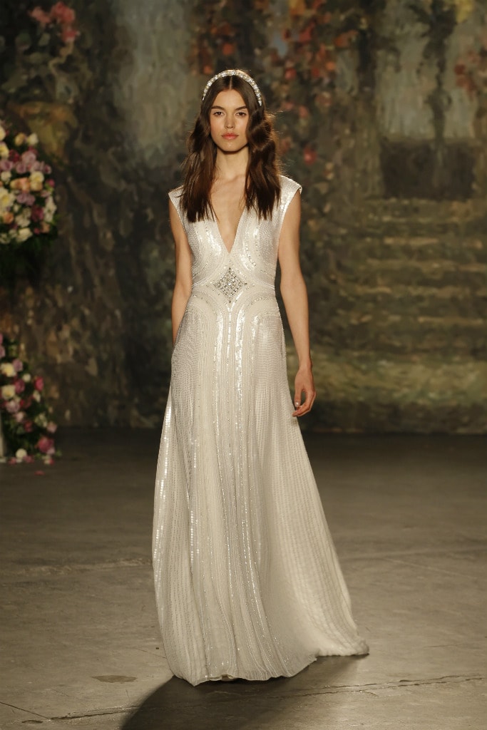 Jenny Packham 2016  Designer Wedding Dresses Beaded wedding dress with center motif