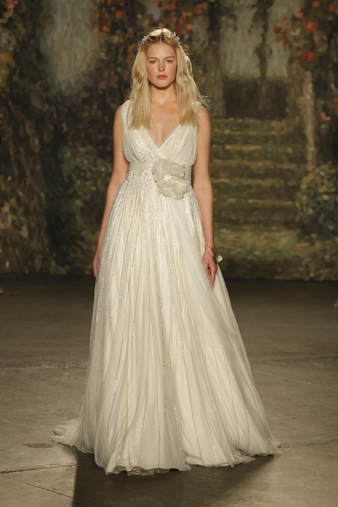 Beaded organza wedding gown by Jenny Packham for 2016 Bridal Collection