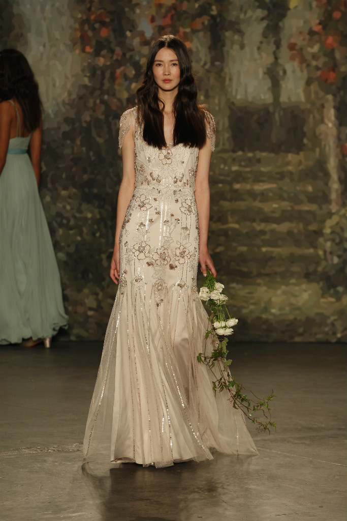 Beaded floral embellished bridal gown by Jenny Packham