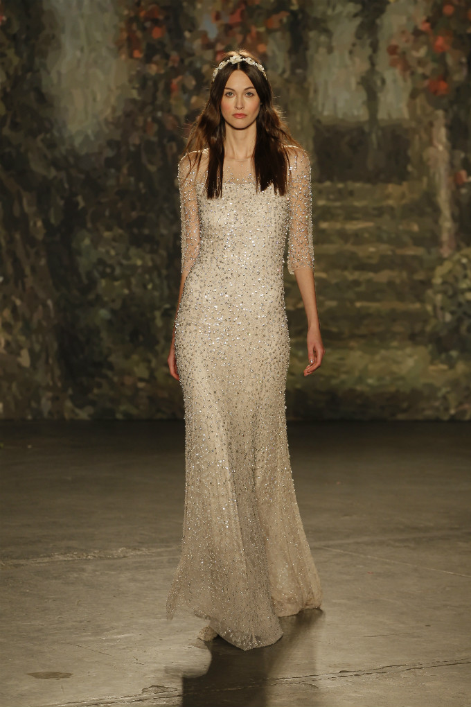 Sheer beaded wedding gown | Jenny Packham 2016 Bridal Collection