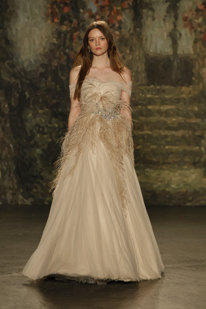 Feather wedding dress by Jenny Packham for her 2016 Bridal Collection