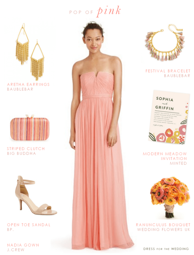 Pink Chiffon Dress for Bridesmaids