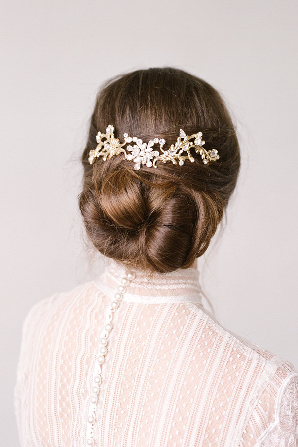 'Adele' Gold Crystal Hair Comb by BrideLaBoheme | Photography by Lana Ivanova