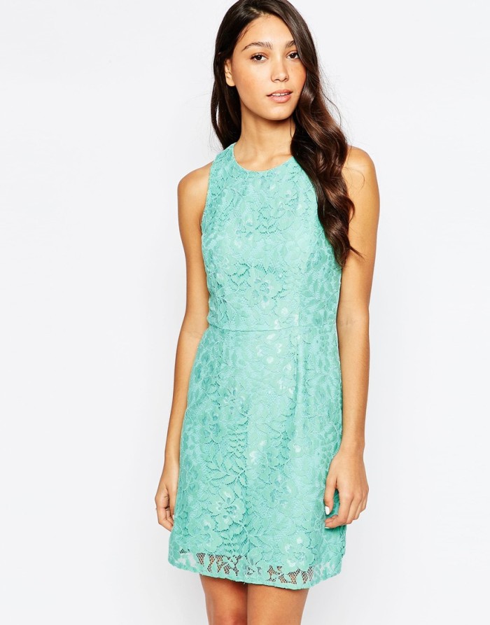 Turquoise lace dress